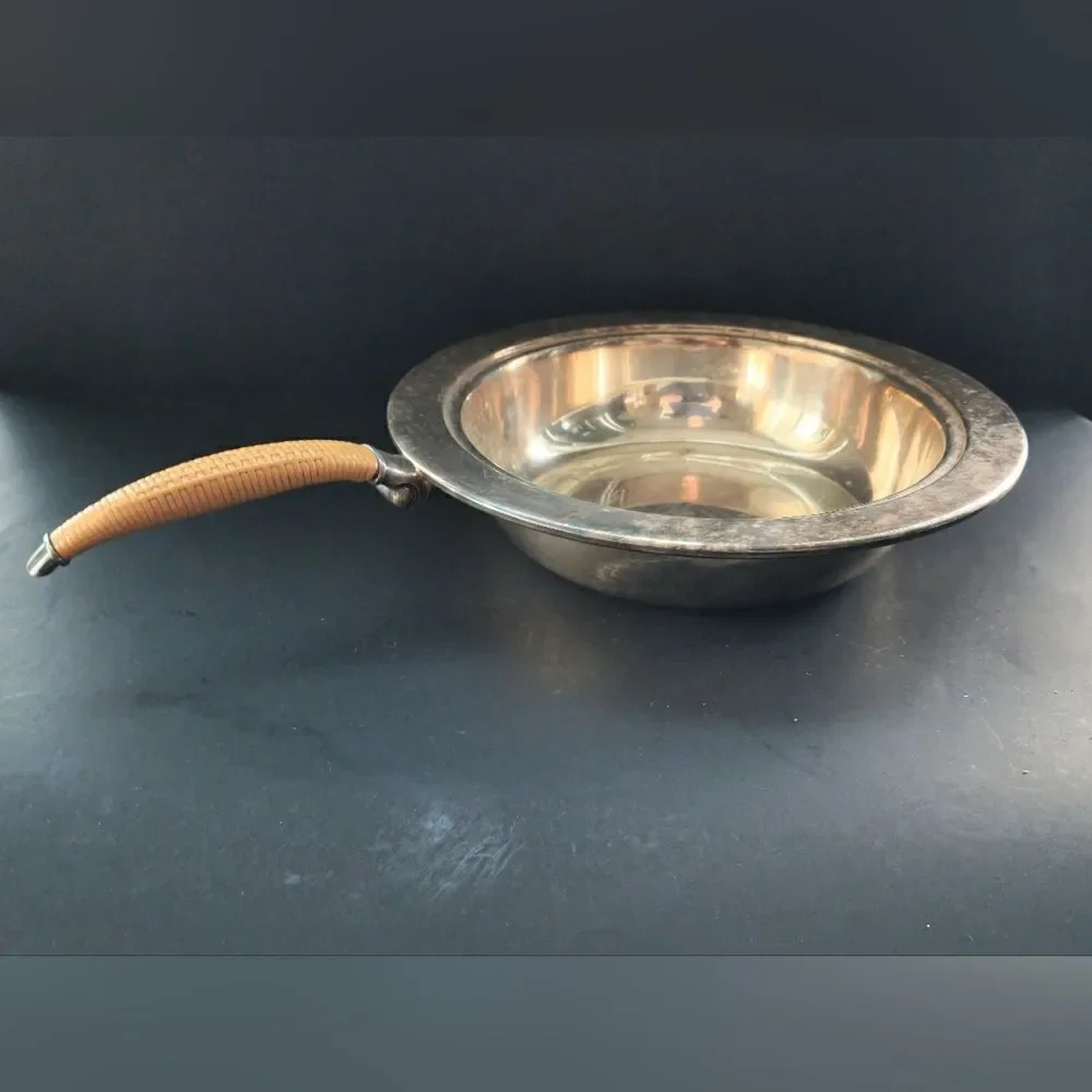 Rare Rodgers bros FLAIR Silver rattan chafing dish